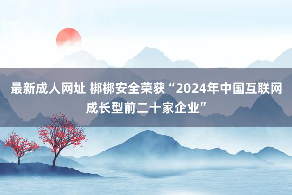 最新成人网址 梆梆安全荣获“2024年中国互联网成长型前二十家企业”