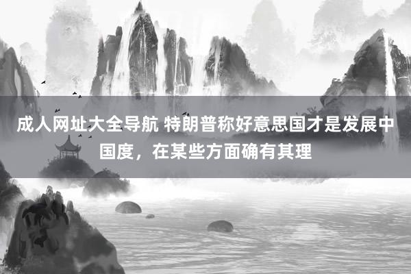 成人网址大全导航 特朗普称好意思国才是发展中国度，在某些方面确有其理