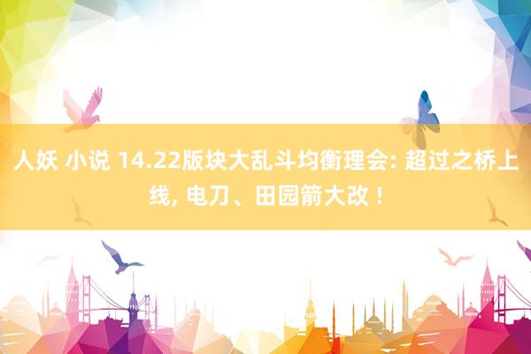 人妖 小说 14.22版块大乱斗均衡理会: 超过之桥上线, 电刀、田园箭大改 !