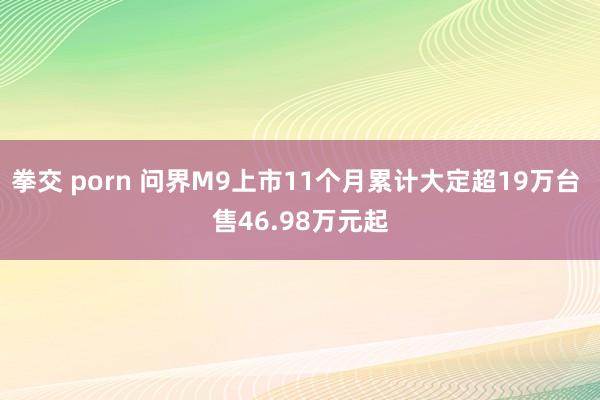拳交 porn 问界M9上市11个月累计大定超19万台 售46.98万元起