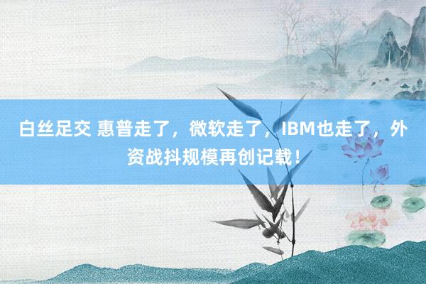 白丝足交 惠普走了，微软走了，IBM也走了，外资战抖规模再创记载！