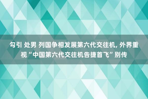 勾引 处男 列国争相发展第六代交往机, 外界重视“中国第六代交往机告捷首飞”别传
