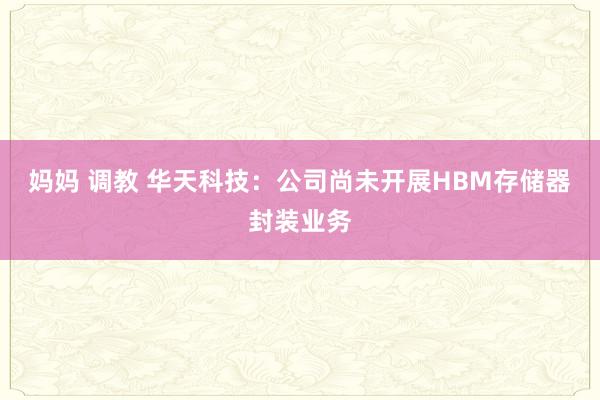 妈妈 调教 华天科技：公司尚未开展HBM存储器封装业务