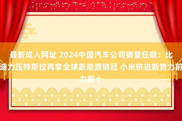 最新成人网址 2024中国汽车公司销量狂飙：比亚迪力压特斯拉再拿全球新能源销冠 小米挤进新势力前十