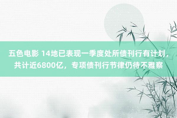 五色电影 14地已表现一季度处所债刊行有计划，共计近6800亿，专项债刊行节律仍待不雅察