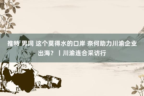 推特 男同 这个莫得水的口岸 奈何助力川渝企业出海？丨川渝连合采访行