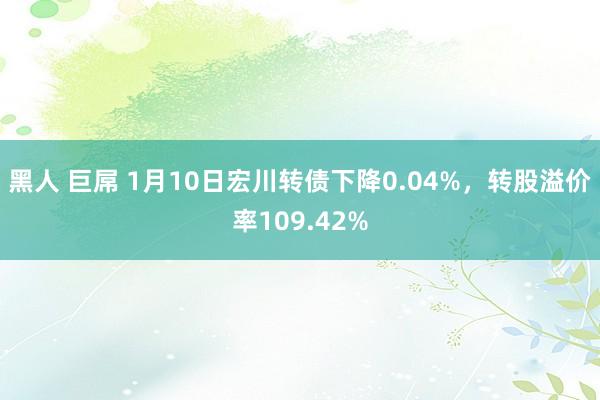 黑人 巨屌 1月10日宏川转债下降0.04%，转股溢价率109.42%