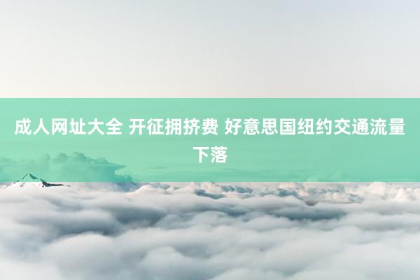 成人网址大全 开征拥挤费 好意思国纽约交通流量下落