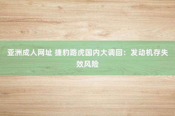 亚洲成人网址 捷豹路虎国内大调回：发动机存失效风险