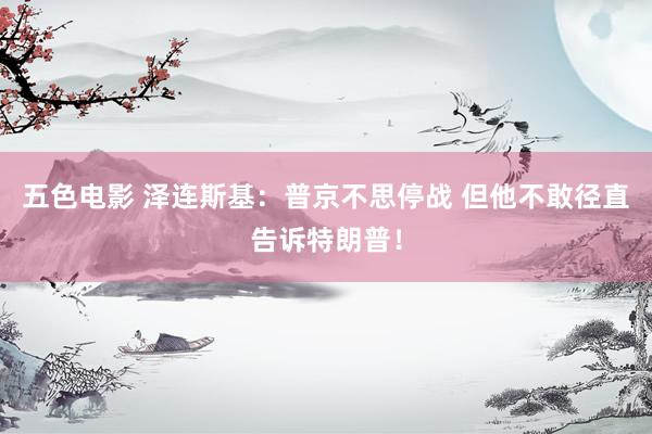 五色电影 泽连斯基：普京不思停战 但他不敢径直告诉特朗普！