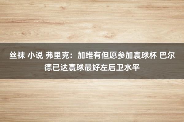 丝袜 小说 弗里克：加维有但愿参加寰球杯 巴尔德已达寰球最好左后卫水平