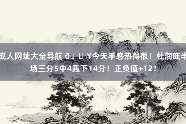 成人网址大全导航 🔥今天手感热得很！杜润旺半场三分5中4轰下14分！正负值+12！