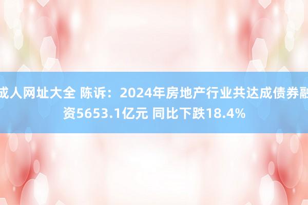 成人网址大全 陈诉：2024年房地产行业共达成债券融资5653.1亿元 同比下跌18.4%