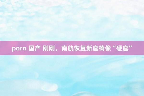 porn 国产 刚刚，南航恢复新座椅像“硬座”
