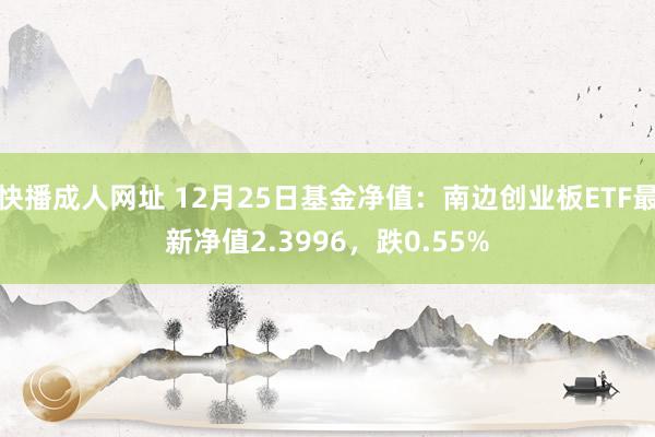 快播成人网址 12月25日基金净值：南边创业板ETF最新净值2.3996，跌0.55%