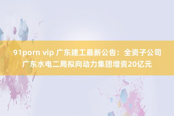 91porn vip 广东建工最新公告：全资子公司广东水电二局拟向动力集团增资20亿元