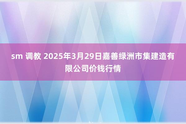 sm 调教 2025年3月29日嘉善绿洲市集建造有限公司价钱行情