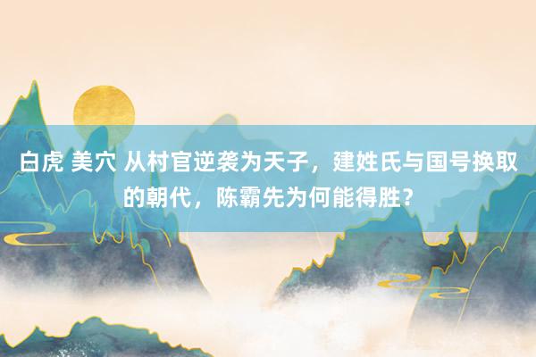 白虎 美穴 从村官逆袭为天子，建姓氏与国号换取的朝代，陈霸先为何能得胜？
