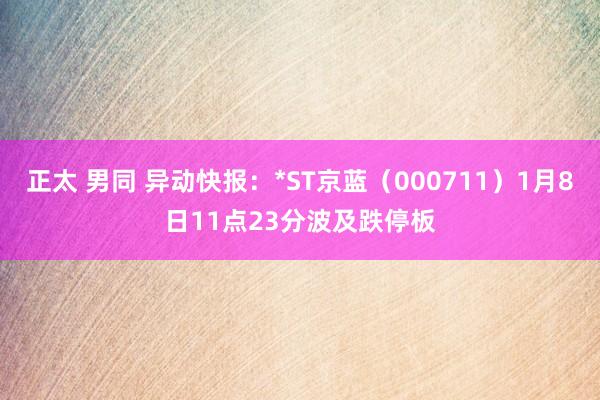 正太 男同 异动快报：*ST京蓝（000711）1月8日11点23分波及跌停板
