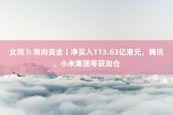 女同 h 南向资金丨净买入113.63亿港元，腾讯、小米集团等获加仓