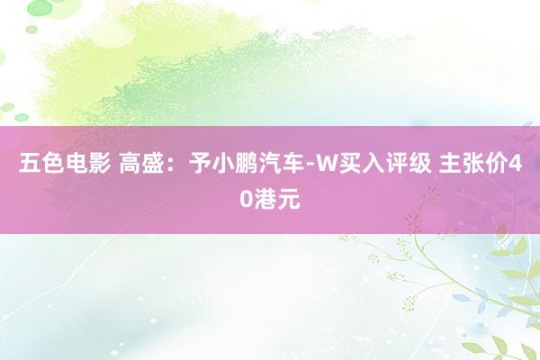 五色电影 高盛：予小鹏汽车-W买入评级 主张价40港元